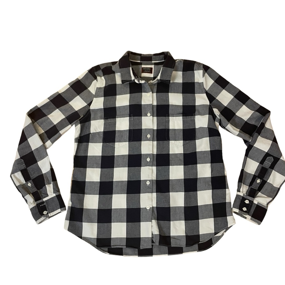 UNTUCKIT Women’s Button Front Shirt Buffalo Check Size 8